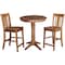 International Concepts Round 30 in Rd Ped Gathering Ht Table, 2 San Remo Stools, Distressed Oak, 30 in W, 30 in L, 35.9 in H K42-30RT-27B-S102-2 - alternate 1